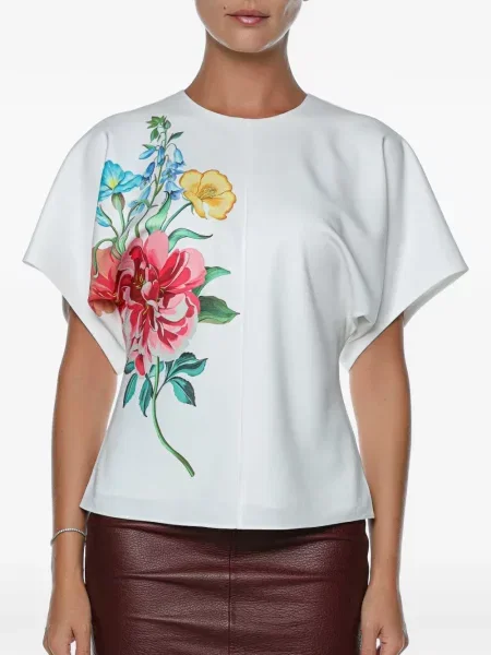 Bluză Ted Baker cu model floral cu imagine alb