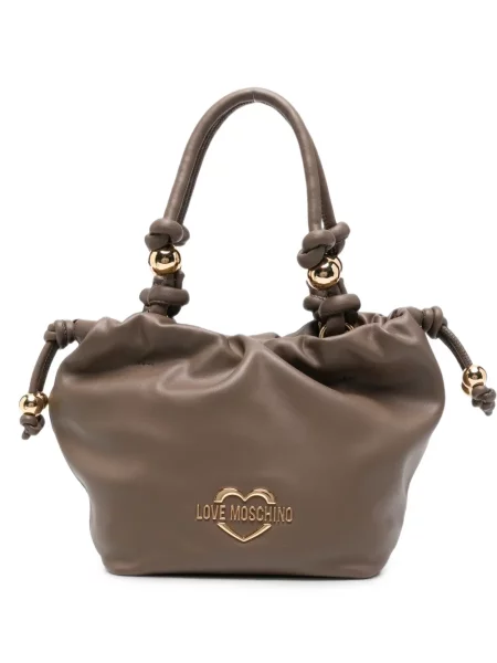 Geantă shopper Love Moschino cu volane maro