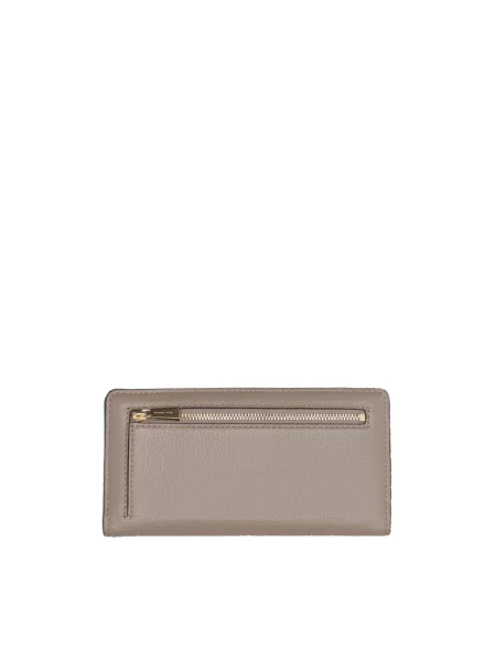 Portfel Michael Kors skórzany zapinany na zatrzaski brązowy