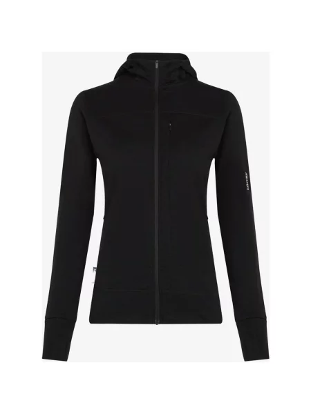 Bluza z kapturem Icebreaker Merino Blend RealFleece Descender full zip XS czarny