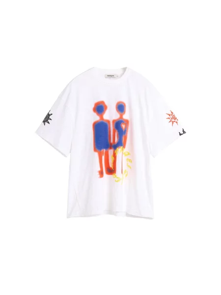 Desigual Tricou albastru cobalt / galben / roși aprins alb