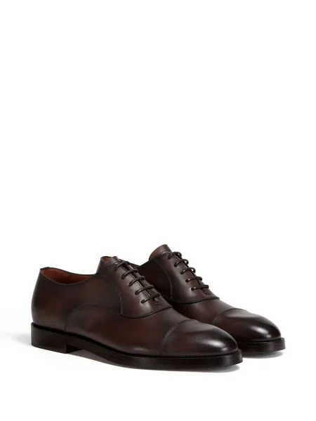 Кожени ниски обувки Zegna кафяво
