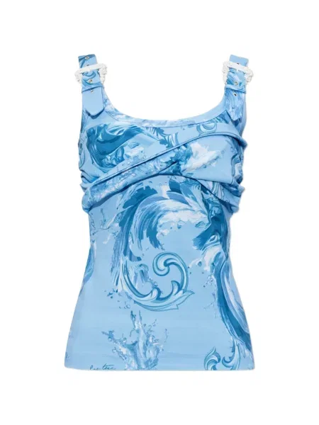 Top Versace Jeans Couture cu imagine albastru