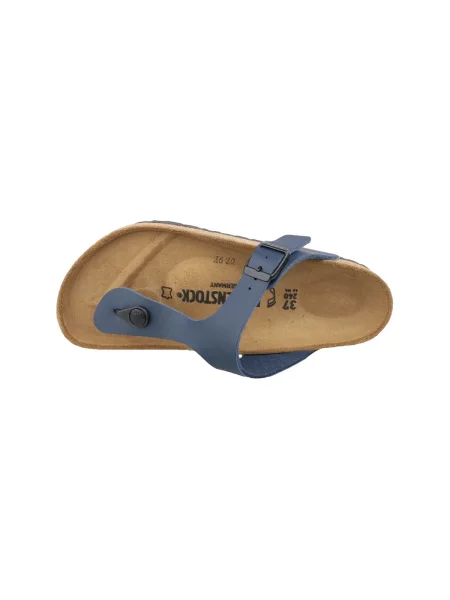 Papuci Birkenstock cu toc plat albastru
