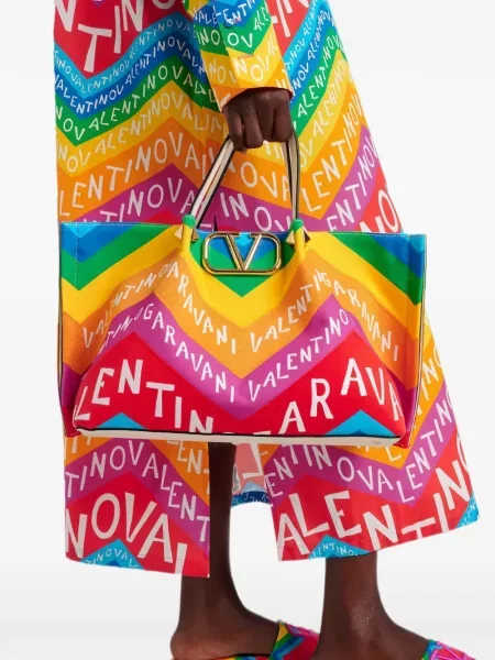 Geantă shopper Valentino Garavani roșu