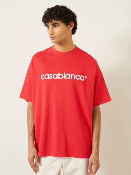 Casablanca Tričko Oversized červená bílá