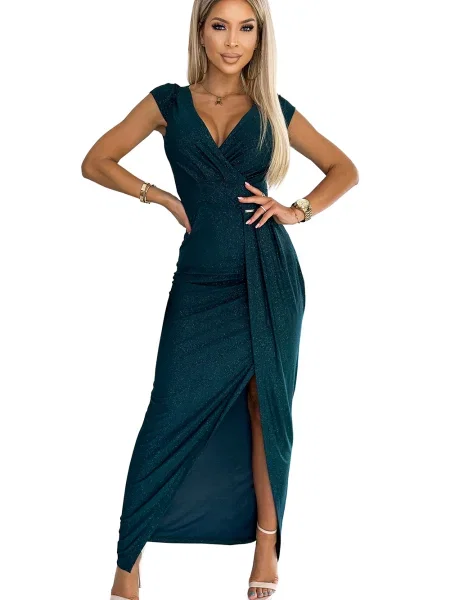 Rochie mini Numoco cu mâneci scurte cu crăpătură scurtă