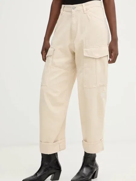 G-Star pantaloni de Cargo 3D boyfriend drept high waist bej