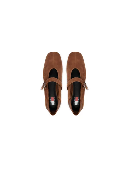 Baleríny Tommy Jeans Tjw Ballerina Suede hnědá