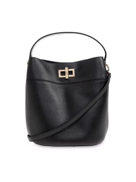 Furla torebka crossbody skórzana Amelia M Bucket Bag czarna