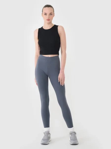 4F LEGGINSY DŁUGIE Z WYSOKIM STANEM szary