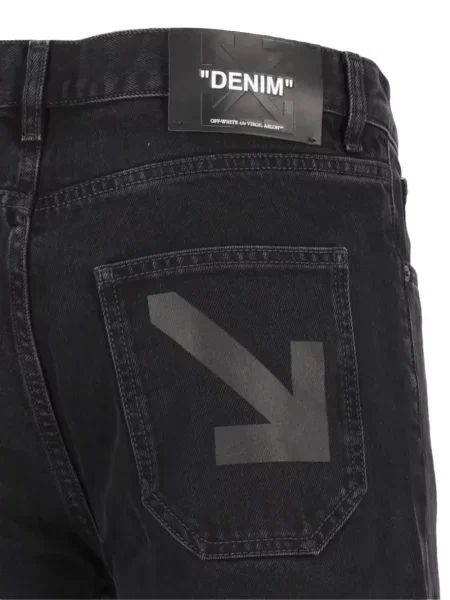 Blugi Off-white cu imagine alb