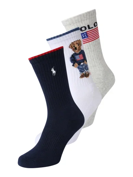 Polo Ralph Lauren Čarape mornarsko plava / svijetlosiva / crvena bijela