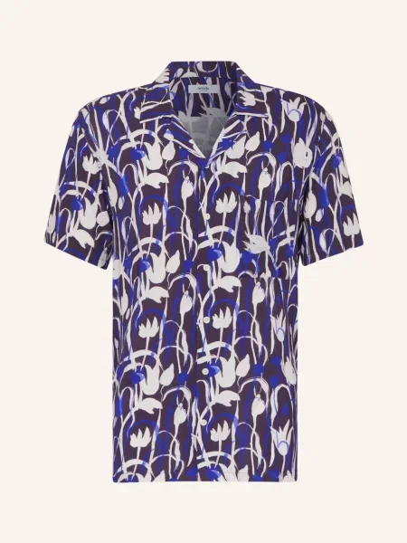 Arrels Barcelona Koszula Z Klapami Purple Tulips × Cecilia Carlsted Comfort Fit blau biała