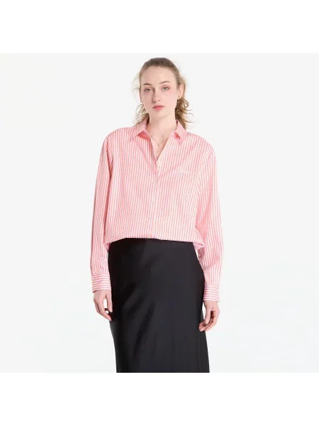 Koszula Guess Jeans Ls Tecla Oversized Shirt Pink/ White Stripe L biała