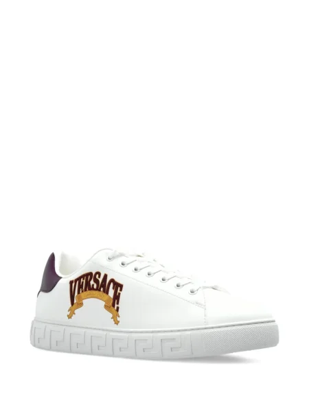 Sneakerși Versace cu broderie alb