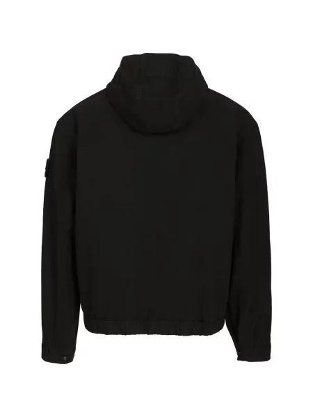 Geacă Stone Island cu glugă cu strasuri negru