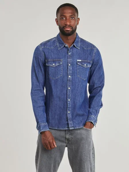 Džínová košile Guess Jeans modrá