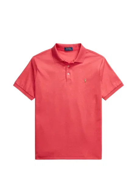 Tricou polo Polo Ralph Lauren cu glugă cu blană cu broderie roșu