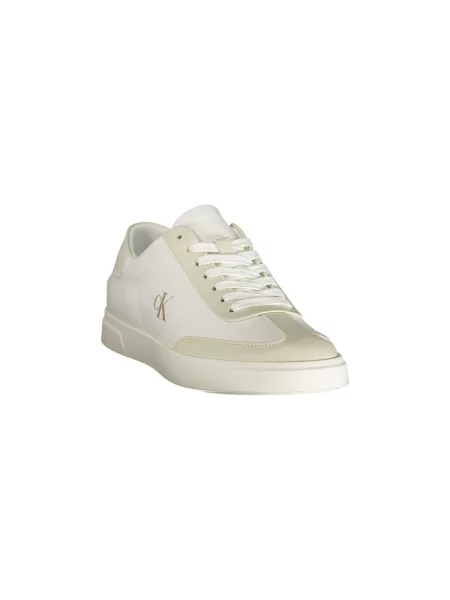 Calvin Klein Sneakersy Low Pro Cups Wt Canv Mg Biela béžová
