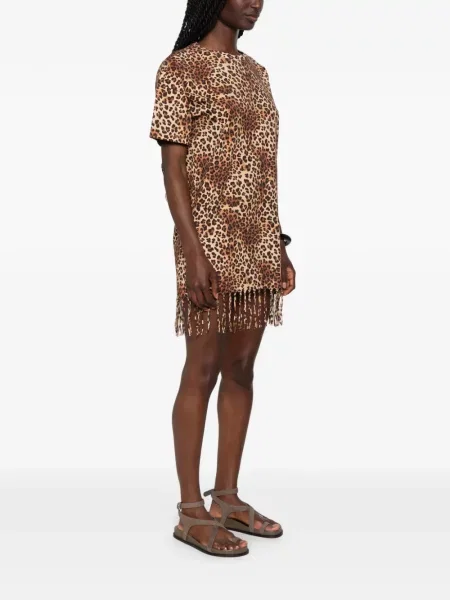 Rochie mini Mc2 Saint Barth cu imagine cu model leopard maro