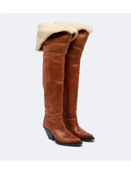 Cizme Chloé din piele maro