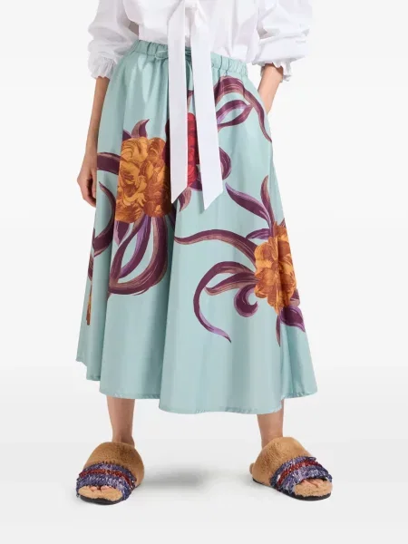 Fustă La Doublej cu model floral cu imagine albastru