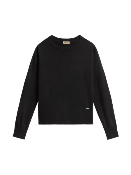 Bluza nierozpinana Woolrich elegancka wełniana czarna