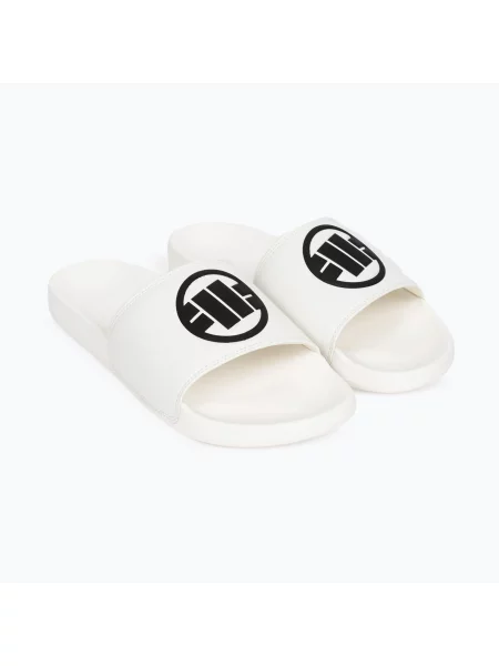 Șlapi pentru bărbați Pitbull Logo white alb