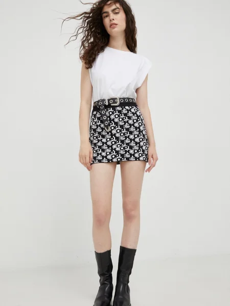 Пола The Kooples къс модел със стандартна кройка черно