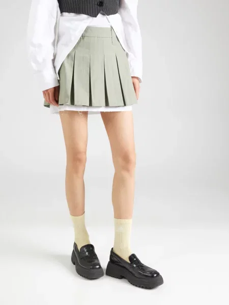 Monki Fustă verde pastel alb