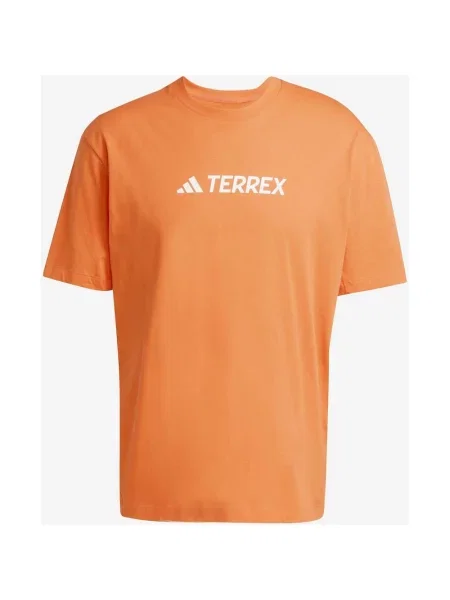Koszulka Adidas Terrex Classic Logo krótki rękaw pomarańczowy intensywny XS biały