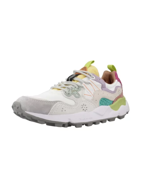 Sneakersy Flower Mountain w kwiatki zamszowe białe