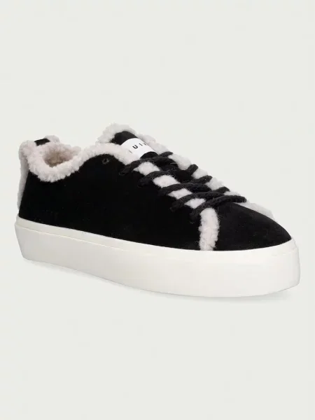 Inuikii Shearling Low sneakers pentru femei din piele întoarsă negru