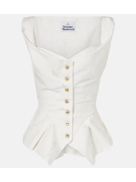Vestă Vivienne Westwood cu model floral alb