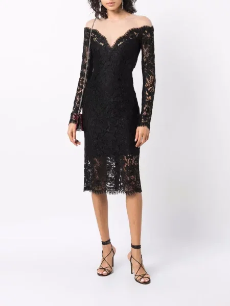 Nėriniuota kostiumas mini mini suknelė Dolce & Gabbana juoda