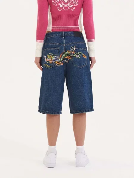 Ed Hardy Džínsy denim / žltá / zelená modrá