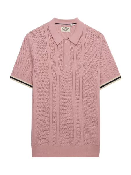 Superdry & Co Majica bež / staro roza črna