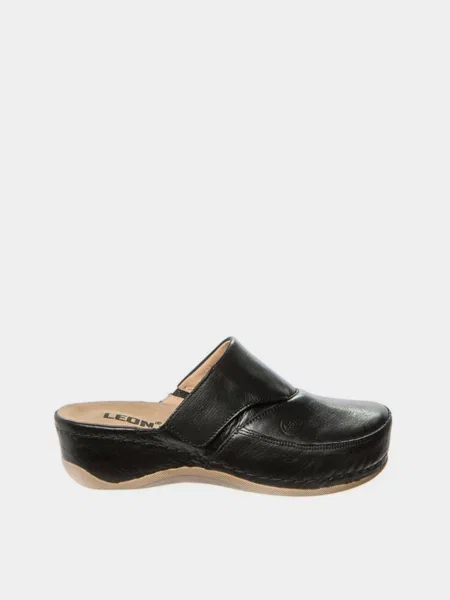 Кожаные сабо Leon черные