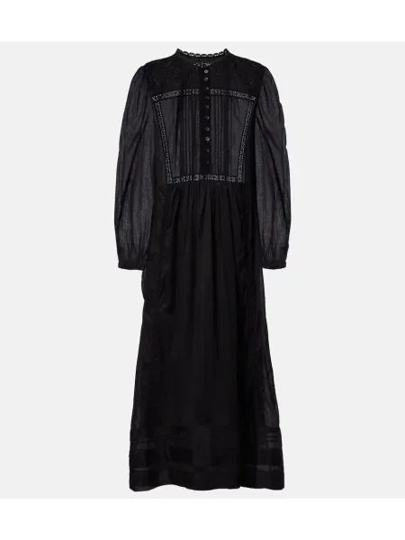 Maksi sukienka maxi Marant Etoile koronkowa garniturowa czarna
