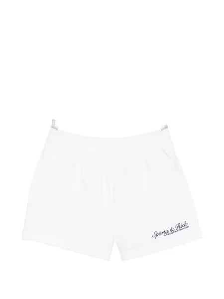 Pantaloni scurți Sporty & Rich cu broderie alb