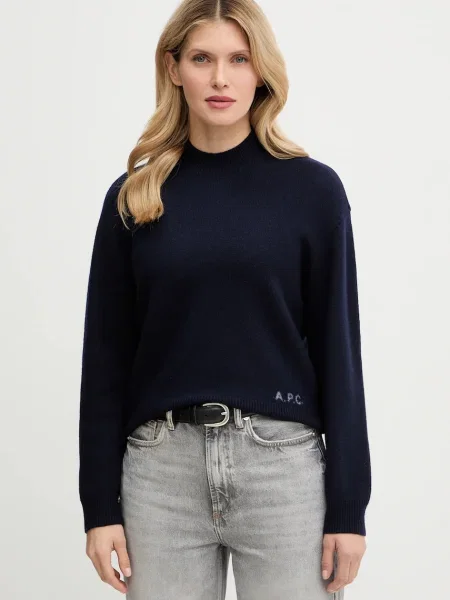 Вълнен пуловер A.P.C. Pull Esther тъмносиньо