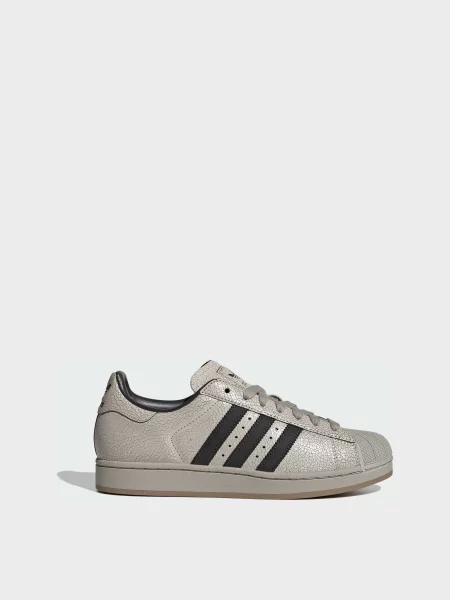 Жіночі Кеди низькі adidas Superstar комбінований верх сірий