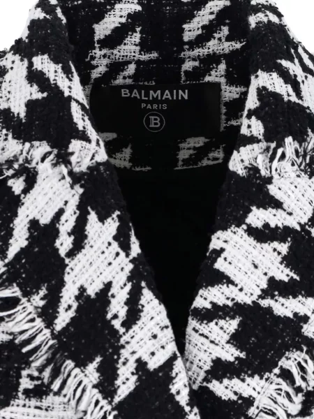 Sacou Balmain cu franjuri alb