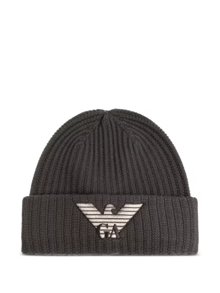 Căciulă Emporio Armani cu broderie gri