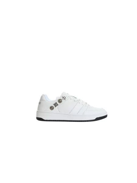 Sneakersy Just Cavalli skórzane z logo białe