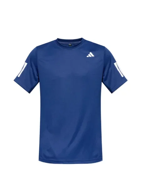 Ριγέ τένις μπλούζα Adidas με αυτόγραφο μαύρο