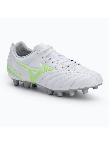 Încălțăminte de fotbal pentru bărbați Mizuno Monarcida Neo III Select Md white/neon green alb