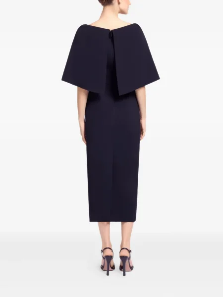 Rochie midi Elie Saab de mătase până la genunchi de costum negru