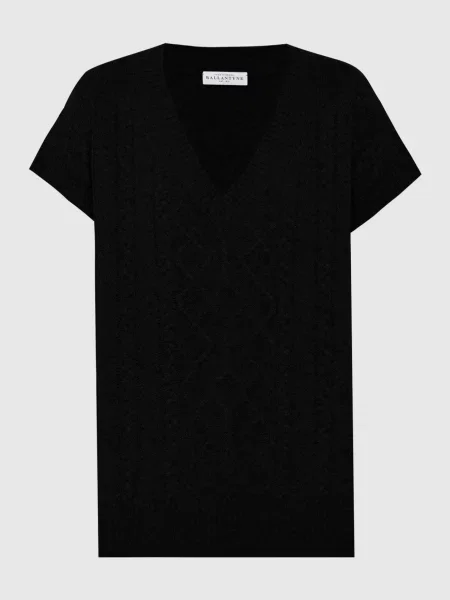 Жилет з вовни прямого крою у фактурний візерунок Ballantyne чорний